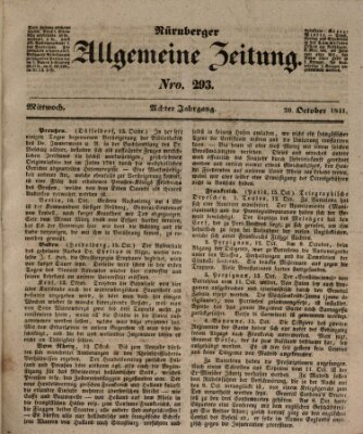 Nürnberger Zeitung (Fränkischer Kurier) Mittwoch 20. Oktober 1841