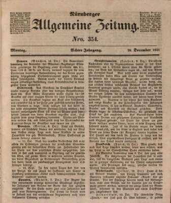 Nürnberger Zeitung (Fränkischer Kurier) Montag 20. Dezember 1841