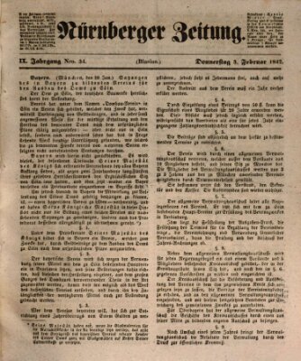Nürnberger Zeitung (Fränkischer Kurier) Donnerstag 3. Februar 1842