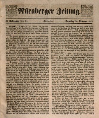Nürnberger Zeitung (Fränkischer Kurier) Sonntag 20. Februar 1842