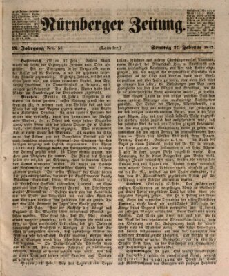 Nürnberger Zeitung (Fränkischer Kurier) Sonntag 27. Februar 1842
