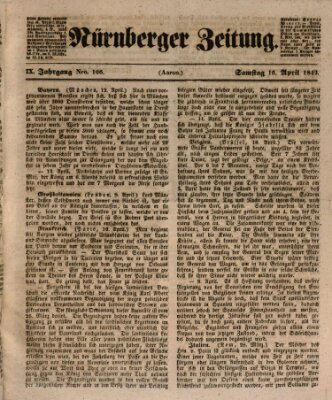 Nürnberger Zeitung (Fränkischer Kurier) Samstag 16. April 1842