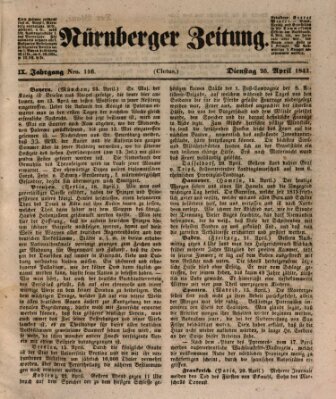 Nürnberger Zeitung (Fränkischer Kurier) Dienstag 26. April 1842