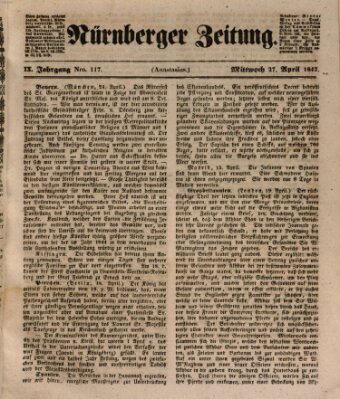 Nürnberger Zeitung (Fränkischer Kurier) Mittwoch 27. April 1842