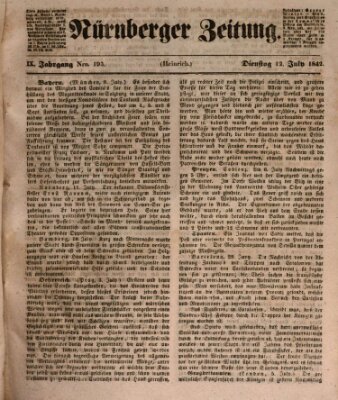 Nürnberger Zeitung (Fränkischer Kurier) Dienstag 12. Juli 1842