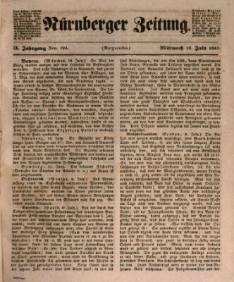 Nürnberger Zeitung (Fränkischer Kurier) Mittwoch 13. Juli 1842