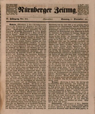 Nürnberger Zeitung (Fränkischer Kurier) Sonntag 11. Dezember 1842