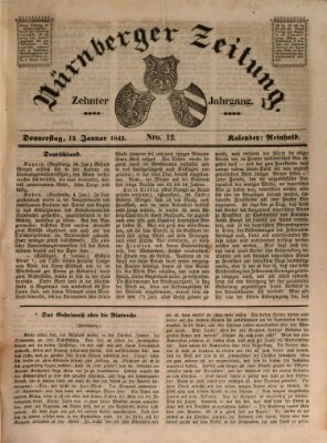 Nürnberger Zeitung (Fränkischer Kurier) Donnerstag 12. Januar 1843
