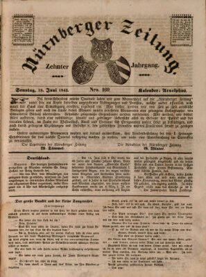 Nürnberger Zeitung (Fränkischer Kurier) Sonntag 18. Juni 1843