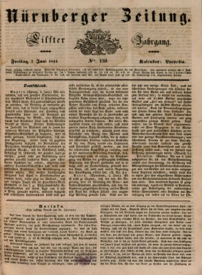 Nürnberger Zeitung (Fränkischer Kurier) Freitag 7. Juni 1844