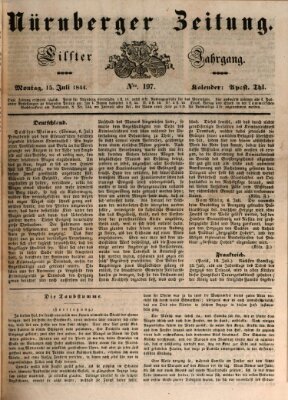 Nürnberger Zeitung (Fränkischer Kurier) Montag 15. Juli 1844
