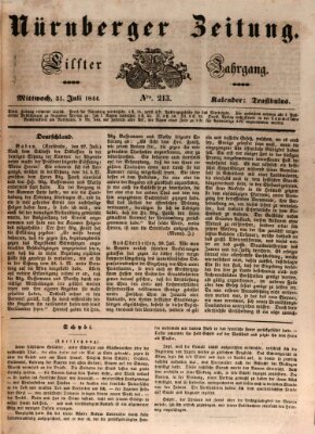 Nürnberger Zeitung (Fränkischer Kurier) Mittwoch 31. Juli 1844