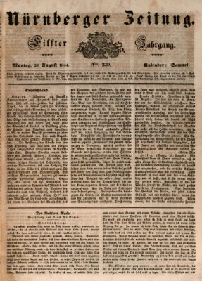 Nürnberger Zeitung (Fränkischer Kurier) Montag 26. August 1844