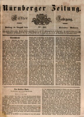 Nürnberger Zeitung (Fränkischer Kurier) Freitag 30. August 1844