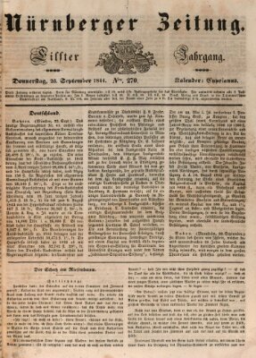 Nürnberger Zeitung (Fränkischer Kurier) Donnerstag 26. September 1844
