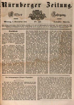 Nürnberger Zeitung (Fränkischer Kurier) Montag 2. Dezember 1844