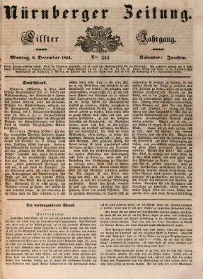 Nürnberger Zeitung (Fränkischer Kurier) Montag 9. Dezember 1844