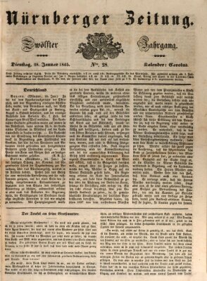 Nürnberger Zeitung (Fränkischer Kurier) Dienstag 28. Januar 1845