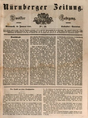 Nürnberger Zeitung (Fränkischer Kurier) Mittwoch 29. Januar 1845