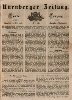 Nürnberger Zeitung (Fränkischer Kurier) Montag 19. Mai 1845