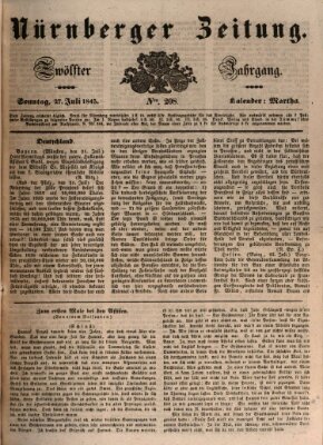 Nürnberger Zeitung (Fränkischer Kurier) Sonntag 27. Juli 1845