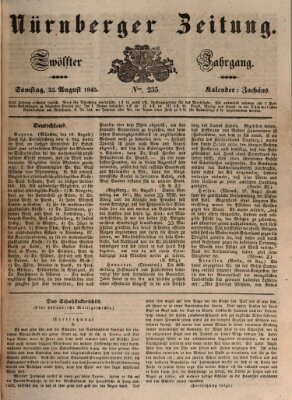 Nürnberger Zeitung (Fränkischer Kurier) Samstag 23. August 1845