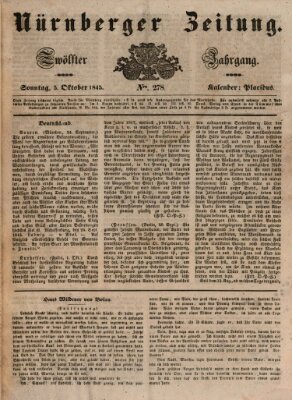 Nürnberger Zeitung (Fränkischer Kurier) Sonntag 5. Oktober 1845