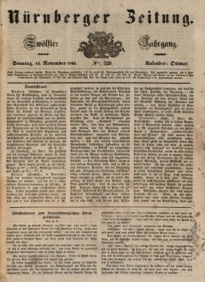 Nürnberger Zeitung (Fränkischer Kurier) Sonntag 16. November 1845