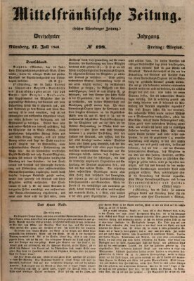 Mittelfränkische Zeitung für Recht, Freiheit und Vaterland (Fränkischer Kurier) Freitag 17. Juli 1846