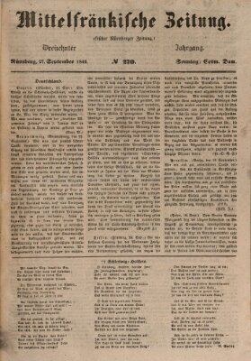 Mittelfränkische Zeitung für Recht, Freiheit und Vaterland (Fränkischer Kurier) Sonntag 27. September 1846