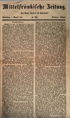 Mittelfränkische Zeitung für Recht, Freiheit und Vaterland (Fränkischer Kurier) Sonntag 19. August 1849