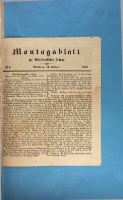 Mittelfränkische Zeitung für Recht, Freiheit und Vaterland (Fränkischer Kurier) Montag 11. Februar 1850