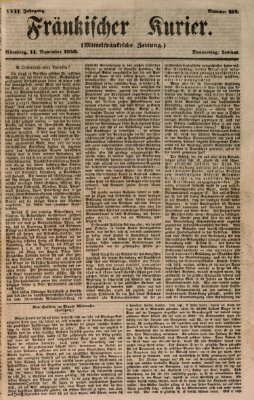 Fränkischer Kurier Donnerstag 14. November 1850