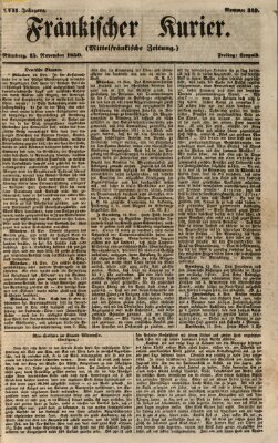 Fränkischer Kurier Freitag 15. November 1850
