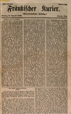Fränkischer Kurier Sonntag 17. November 1850