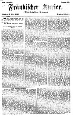 Fränkischer Kurier Sonntag 7. März 1852