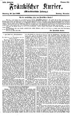 Fränkischer Kurier Samstag 19. Juni 1852