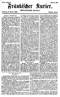 Fränkischer Kurier Sonntag 3. Oktober 1852