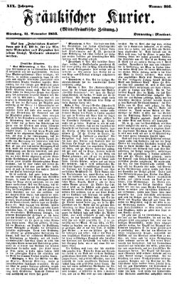 Fränkischer Kurier Donnerstag 11. November 1852