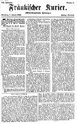 Fränkischer Kurier Freitag 7. Januar 1853