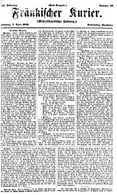 Fränkischer Kurier Donnerstag 7. April 1853