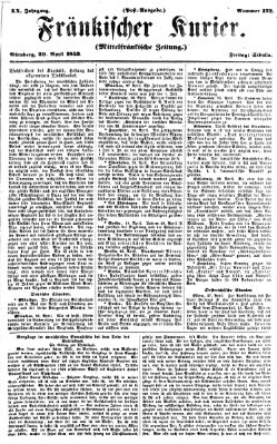 Fränkischer Kurier Freitag 29. April 1853