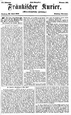 Fränkischer Kurier Samstag 30. April 1853