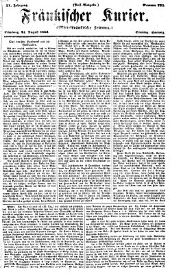 Fränkischer Kurier Sonntag 21. August 1853