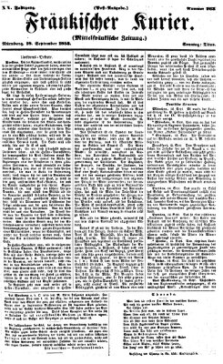 Fränkischer Kurier Sonntag 18. September 1853