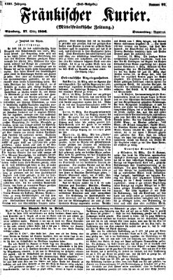 Fränkischer Kurier Donnerstag 27. März 1856