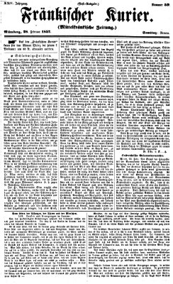 Fränkischer Kurier Samstag 28. Februar 1857