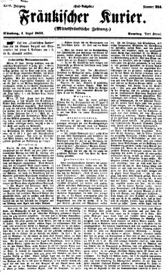 Fränkischer Kurier Samstag 1. August 1857