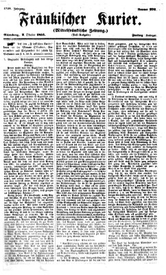 Fränkischer Kurier Freitag 2. Oktober 1857