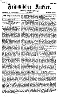 Fränkischer Kurier Mittwoch 11. November 1857